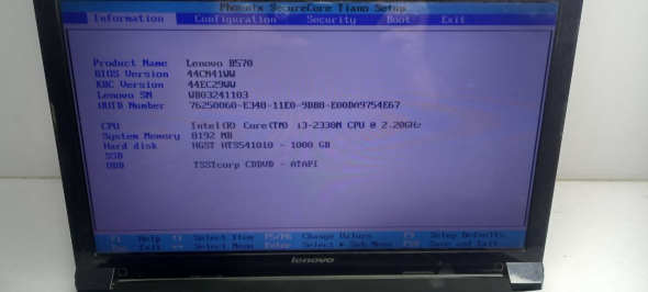 Ноутбук Lenovo B570 / 15.6&quot; (1366x768) TN / Intel Core i3-2330M (2 (4) ядра по 2.2 GHz) / 8 GB DDR3 / 1000 GB HDD / nVidia GeForce 410M, 1 GB DDR3, 64-bit / WebCam - 16