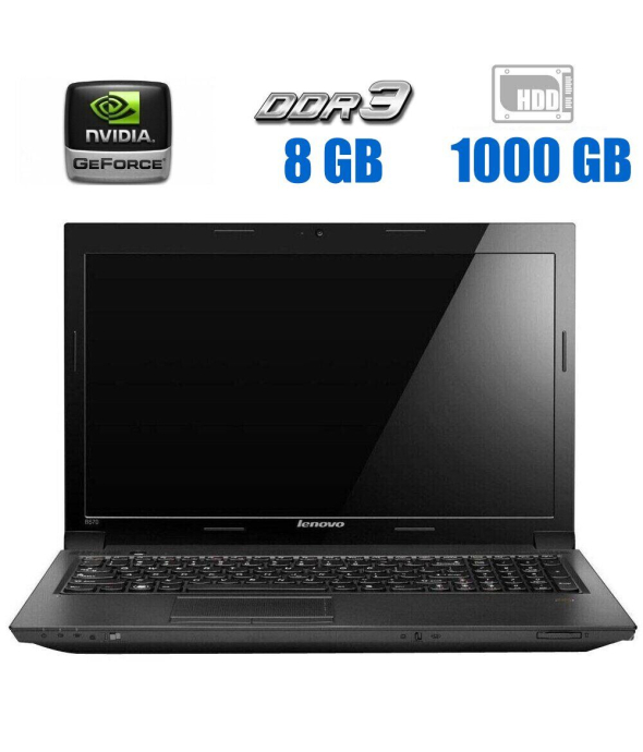 Ноутбук Lenovo B570 / 15.6&quot; (1366x768) TN / Intel Core i3-2330M (2 (4) ядра по 2.2 GHz) / 8 GB DDR3 / 1000 GB HDD / nVidia GeForce 410M, 1 GB DDR3, 64-bit / WebCam - 1