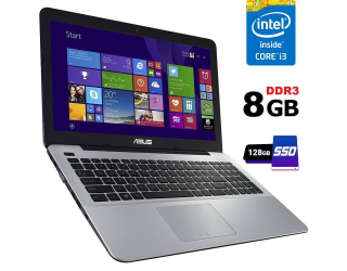БУ Ноутбук Asus F555LAB / 15.6&quot; (1920x1080) TN / Intel Core i3-5010U (2 (4) ядра по 2.1 GHz) / 8 GB DDR3 / 128 GB SSD / Intel HD Graphics 5500 / WebCam / HDMI из Европы в Днепре