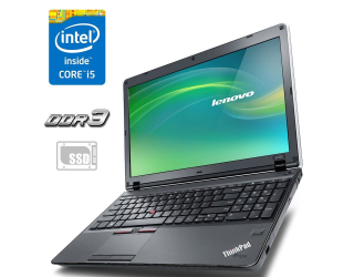 БУ Ноутбук Lenovo ThinkPad Edge E520 / 15.6&quot; (1366x768) TN / Intel Core i5-2410M (2 (4) ядра по 2.3 - 2.9 GHz) / 4 GB DDR3 / 240 GB SSD NEW / AMD Radeon HD 6630M, 2 GB DDR3, 128-bit / WebCam / DVD-ROM / Windows 10 / Без АКБ из Европы в Днепре