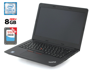 БУ Ноутбук Lenovo ThinkPad E470 / 14&quot; (1920x1080) IPS / Intel Core i5-7200U (2 (4) ядра по 2.5 - 3.1 GHz) / 8 GB DDR4 / 256 GB SSD NEW / Intel HD Graphics 620 / WebCam / HDMI из Европы в Дніпрі