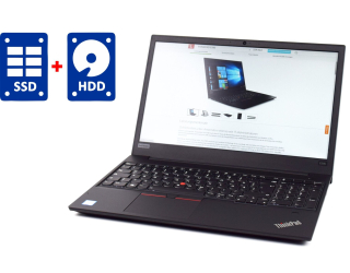 БУ Ноутбук Lenovo ThinkPad E580 / 15.6&quot; (1366x768) TN / Intel Core i3-7020U (2 (4) ядра по 2.3 GHz) / 8 GB DDR4 / 128 GB SSD + 500 GB HDD / Intel HD Graphics 620 / WebCam / Win 10 Pro из Европы в Дніпрі