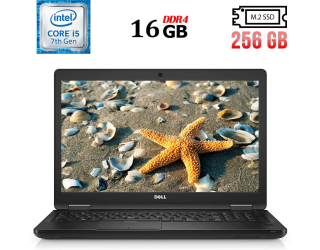 БУ Ноутбук Dell Precision 3520 / 15.6&quot; (1920x1080) IPS Touch / Intel Core i5-7440HQ (4 ядра по 2.8 - 3.8 GHz) / 16 GB DDR4 / 256 GB SSD M.2 / Intel HD Graphics 630 / WebCam / HDMI из Европы в Дніпрі