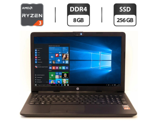 БУ Ноутбук Б-класс HP 15-db00004dx / 15.6&quot; (1366x768) TN / AMD Ryzen 3 2200U (2 (4) ядра по 2.5 - 3.4 GHz) / 8 GB DDR4 / 256 GB SSD / AMD Radeon Vega 3 Graphics / WebCam / HDMI из Европы