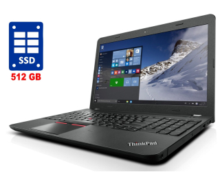 БУ Ноутбук Lenovo ThinkPad E560 / 15.6&quot; (1366x768) TN / Intel Core i3-6100U (2 (4) ядра по 2.3 GHz) / 8 GB DDR3 / 512 GB SSD / Intel HD Graphics 520 / WebCam / DVD-ROM / Win 10 Pro из Европы