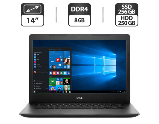 БУ Ноутбук Dell Latitude 3490 / 14&quot; (1366x768) TN / Intel Core i3-8130U (2 (4) ядра по 2.2 - 3.4 GHz) / 8 GB DDR4 / 256 GB SSD + 250 GB HDD / Intel UHD Graphics 620 / WebCam / HDMI из Европы в Дніпрі