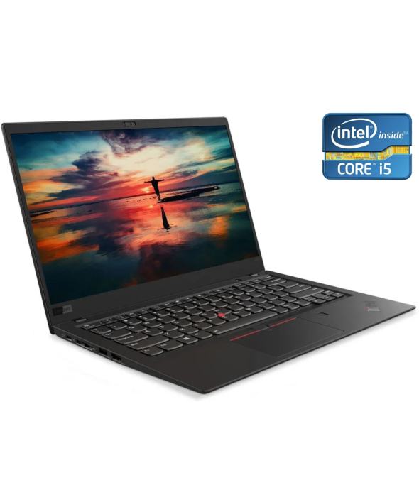 Ультрабук Lenovo ThinkPad X1 Carbon / 14&quot; (1920x1080) IPS / Intel Core i5-8350U (4 (8) ядра по 1.7 - 3.6 GHz) / 8 GB DDR3 / 256 GB SSD / Intel UHD Graphics 620 / WebCam / Win 10 Pro - 1
