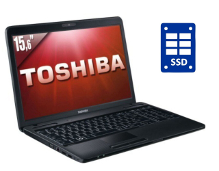 БУ Ноутбук Toshiba Satellite C660 / 15.6&quot; (1366x768) TN / Intel Pentium T4500 (2 ядра по 2.3 GHz) / 4 GB DDR3 / 120 GB SSD / Intel HD Graphics 1000 / WebCam из Европы в Дніпрі