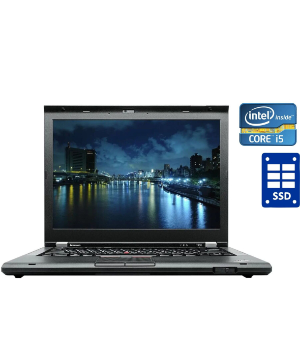 Ноутбук А-класс Lenovo ThinkPad T430 / 14&quot; (1600x900) TN / Intel Core i5-2520M (2 (4) ядра по 2.5 - 3.2 GHz) / 4 GB DDR3 / 120 GB SSD / Intel HD Graphics 3000 / WebCam / DVD-RW - 1
