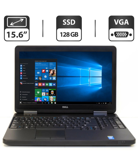 Ноутбук Б-класс Dell Latitude E5540 / 15.6&quot; (1366x768) TN / Intel Core i5-4310U (2 (4) ядра по 2.0 - 3.0 GHz) / 4 GB DDR3 / 128 GB SSD / Intel HD Graphics 4400 / DVD-ROM / VGA - 1