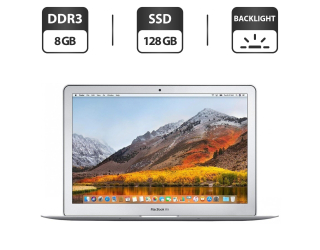 БУ Ультрабук Apple Macbook Air 13 2017 / 13.3&quot; (1440x900) TN / Intel Core i5-5350U (2 (4) ядра по 1.8 - 2.9 GHz) / 8 GB DDR3 / 128 GB SSD / Intel HD Graphics 6000 / WebCam / USB 3.0 / Silver  из Европы в Дніпрі