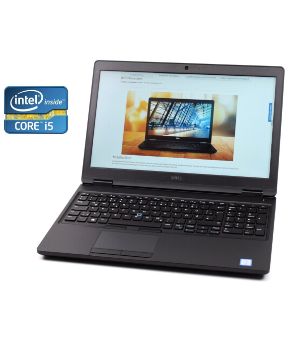 Ноутбук Dell Latitude 5590 / 15.6&quot; (1920x1080) IPS / Intel Core i5-7300U (2 (4) ядра по 2.6 - 3.5 GHz) / 8 GB DDR4 / 256 GB SSD / Intel HD Graphics 620 / WebCam / Win 10 Pro - 1