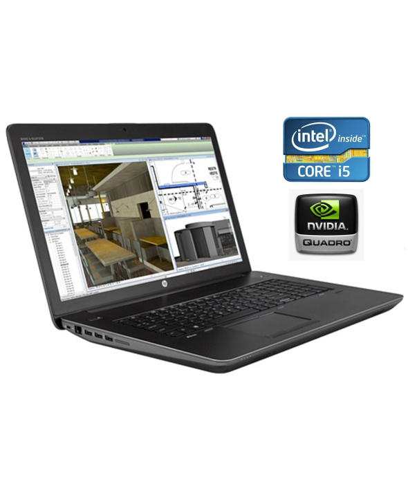 Мобильная рабочая станция HP ZBook 17 G3 / 17.3&quot; (1920x1080) IPS / Intel Core i5-6440HQ (4 ядра по 2.6 - 3.5 GHz) / 16 GB DDR4 / 256 GB SSD / nVidia Quadro M3000M, 4 GB GDDR5, 256-bit / WebCam / Win 10 Pro - 1
