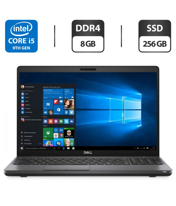 Ноутбук Dell Latitude 5501 / 15.6&quot; (1366x768) TN / Intel Core i5-9300H (4 (8) ядра по 2.4 - 4.1 GHz) / 8 GB DDR4 / 256 GB SSD / Intel UHD Graphics 630 / WebCam / HDMI - 1