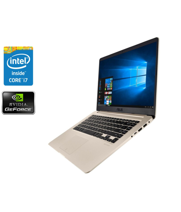 Игровой ультрабук Asus VivoBook F510 / 15&quot; (1920x1080) IPS / Intel Core i7-8550U (4 (8) ядра по 1.8 - 4.0 GHz) / 8 GB DDR4 / 240 GB SSD / nVidia GeForce MX130, 2 GB GDDR5, 64-bit / WebCam / Win 10 Home - 1