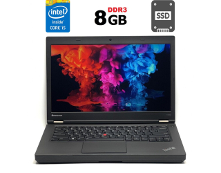 БУ Ноутбук Lenovo ThinkPad T440p / 14&quot; (1366x768) TN / Intel Core i5-4210M (2 (4) ядра по 2.6 - 3.2 GHz) / 8 GB DDR3 / 120 GB SSD / Intel HD Graphics 4600 / WebCam / DVD-ROM / miniDP из Европы в Дніпрі