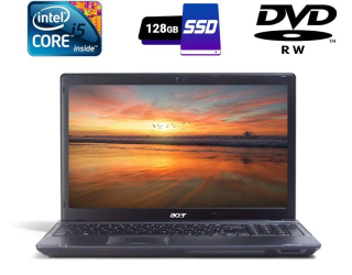 БУ Ноутбук Acer TravelMate 5740 / 15.6&quot; (1366x768) TN / Intel Core i5-430M (2 (4) ядра по 2.26 - 2.53 GHz) / 4 GB DDR3 / 128 GB SSD / Intel HD Graphics / WebCam / DVD-RW / HDMI из Европы в Днепре
