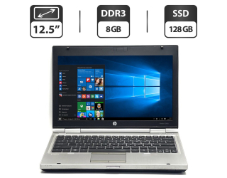 БУ Нетбук HP EliteBook 2560p / 12.5&quot; (1366x768) TN / Intel Core i5-2520M (2 (4) ядра по 2.5 - 3.2 GHz) / 8 GB DDR3 / 128 GB SSD / Intel HD Graphics 3000 / DVD-ROM / VGA из Европы
