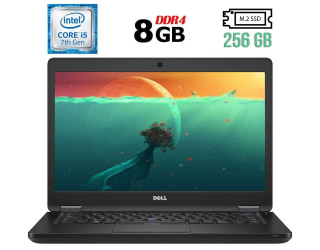 БУ Ноутбук Б-класс Dell Latitude 5480 / 14&quot; (1920x1080) IPS / Intel Core i5-7300U (2 (4) ядра по 2.6 - 3.5 GHz) / 8 GB DDR4 / 256 GB SSD M.2 / Intel HD Graphics 620 / WebCam / USB 3.1 / HDMI / Windows 10 лицензия из Европы в Днепре