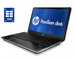 БУ Ноутбук HP Pavilion dv6t-6100 Brown / 15.6&quot; (1366x768) TN / Intel Core i3-2310M (2 (4) ядра по 2.1 GHz) / 8 GB DDR3 / 480 GB SSD / Intel HD Graphics 3000 / WebCam / DVD-ROM / Win 10 Home из Европы в Дніпрі