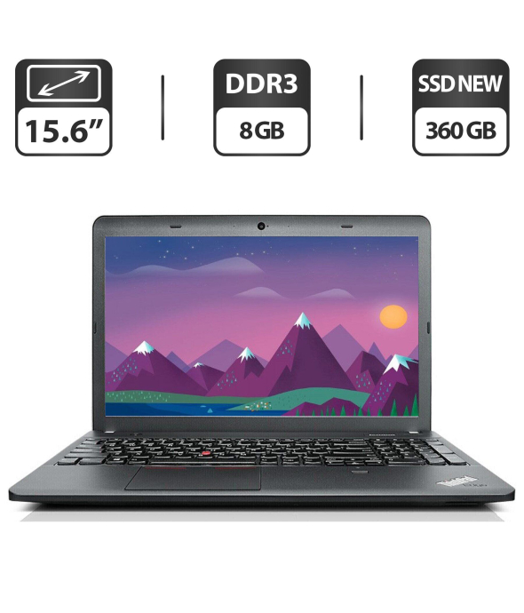 Ноутбук Б-класс Lenovo ThinkPad E540 / 15.6&quot; (1366x768) TN / Intel Core i3-4000M (2 (4) ядра по 2.4 GHz) / 8 GB DDR3 / 360 GB SSD NEW / Intel HD Graphics 4600 / WebCam / DVD-ROM / VGA / Windows 10 Pro - 1