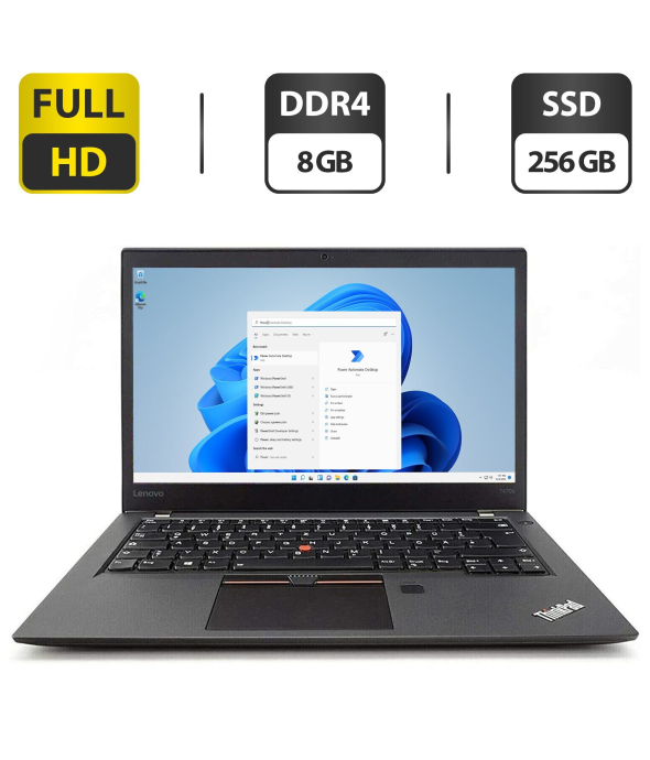 Ультрабук Б-класс Lenovo ThinkPad T470s / 14&quot; (1920x1080) IPS / Intel Core i5-7200U (2 (4) ядра 2.5 - 3.1 GHz) / 8 GB DDR4 / 256 GB SSD / Intel HD Graphics 520 / WebCam / HDMI / Два АКБ - 1