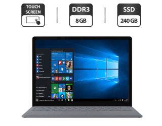 БУ Ультрабук Microsoft Surface Laptop 2 1769 / 13.5&quot; (2256x1504) IPS Touch / Intel Core i5-8250U (4 (8) ядра по 1.6 - 3.4 GHz) / 8 GB DDR3 / 240 GB SSD / Intel UHD Graphics 620 / WebCam / HDMI из Европы в Днепре