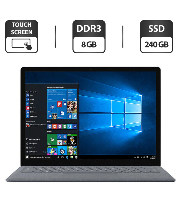 Ультрабук Microsoft Surface Laptop 2 1769 / 13.5&quot; (2256x1504) IPS Touch / Intel Core i5-8250U (4 (8) ядра по 1.6 - 3.4 GHz) / 8 GB DDR3 / 240 GB SSD / Intel UHD Graphics 620 / WebCam / HDMI - 1