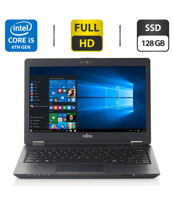 Нетбук Fujitsu LifeBook U727 / 12.5&quot; (1920x1080) IPS / Intel Core i5-6200U (2 (4) ядра по 2.3 - 2.8 GHz) / 8 GB DDR4 / 128 GB SSD / Intel HD Graphics 620 / WebCam / VGA - 1