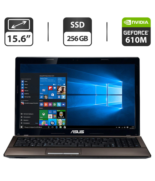 Ноутбук Asus K53S / 15.6&quot; (1366x768) TN / Intel Core i5-2450M (2 (4) ядра по 2.5 - 3.1 GHz) / 8 GB DDR3 / 256 GB SSD / nVidia GeForce 610M, 2 GB GDDR3, 64-bit / WebCam / VGA - 1