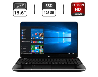 БУ Ноутбук Б-класс HP Pavilion DV6 / 15.6&quot; (1366x768) TN / Intel Core i3-370M (2 (4) ядра по 2.4 GHz) / 4 GB DDR3 / 128 GB SSD / AMD Radeon HD 5165, 1 GB GDDR3, 64-bit / WebCam / DVD-ROM / HDMI из Европы в Дніпрі