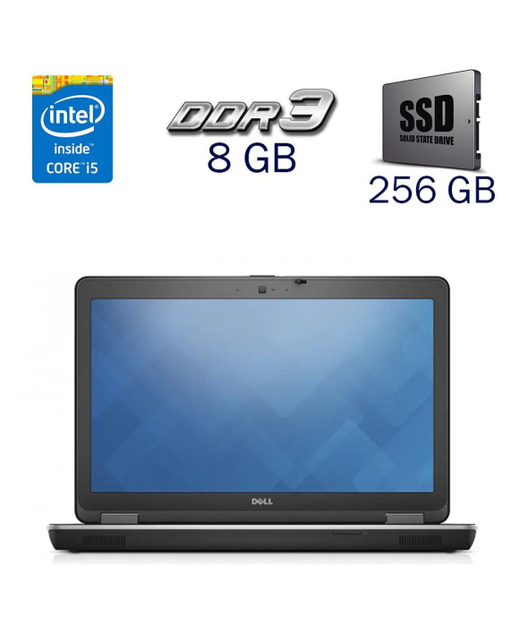 Ноутбук Б класс Dell Latitude E6540 / 15.6&quot; (1366x768) TN / Intel Core i5-4310M (2 (4) ядра по 2.7 - 3.4 GHz) / 8 GB DDR3 / 256 GB SSD / Intel HD Graphics 4600 / WebCam - 1