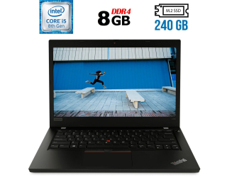 БУ Ноутбук Lenovo ThinkPad L490 / 14&quot; (1920x1080) IPS / Intel Core i5-8265U (4 (8) ядра по 1.6 - 3.9 GHz) / 8 GB DDR4 / 240 GB SSD M.2 / Intel UHD Graphics 620 / WebCam / Fingerprint /  USB 3.1 / HDMI из Европы