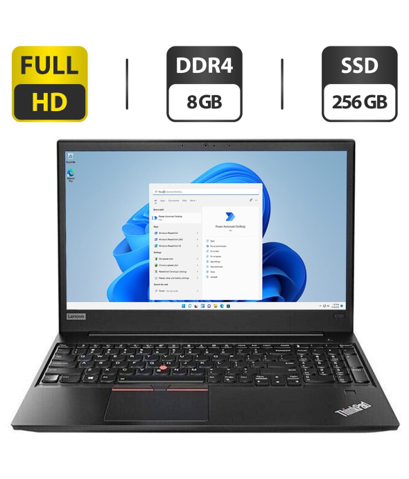 Ноутбук Б-класс Lenovo ThinkPad E580 / 15.6&quot; (1920x1080) IPS / Intel Core i5-8250U (4 (8) ядра по 1.6 - 3.4 GHz) / 8 GB DDR4 / 256 GB SSD / Intel UHD Graphics 620 / WebCam / HDMI / USB 3.0 - 1