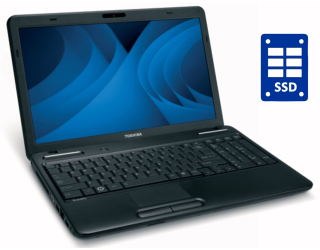БУ Ноутбук Toshiba Satellite C655D-S5130 / 15.6&quot; (1366x768) TN / AMD E-240 (1 ядро по 1.5 GHz) / 4 GB DDR3 / 240 GB SSD / AMD Radeon HD 6310 / WebCam / DVD-ROM / Win 7 Home из Европы в Днепре