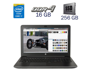 БУ Рабочая станция HP ZBook 15 G3 / 15.6&quot; (1920x1080) TN / Intel Core i7-6700HQ (4 (8) ядра по 2.6 - 3.5 GHz) / 16 GB DDR4 / 256 GB SSD / nVidia Quadro M1000M, 2 GB GDDR5, 128-bit / WebCam / Windows 10 PRO Lic из Европы