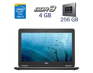 БУ Ноутбук Б-класс Dell Latitude E7240 / 12.5&quot; (1366x768) TN / Intel Core i5-4300U (2 (4) ядра по 1.9 - 2.9 GHz) / 4 GB DDR3 / 256 GB SSD / Intel HD Graphics 4400 / NO WebCam из Европы в Днепре
