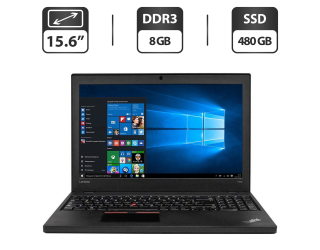БУ Ноутбук Lenovo ThinkPad T560 / 15.6&quot; (1366x768) TN / Intel Core i5-6200U (2 (4) ядра по 2.3 - 2.8 GHz) / 8 GB DDR3 / 480 GB SSD / Intel HD Graphics 520 / WebCam / HDMI из Европы