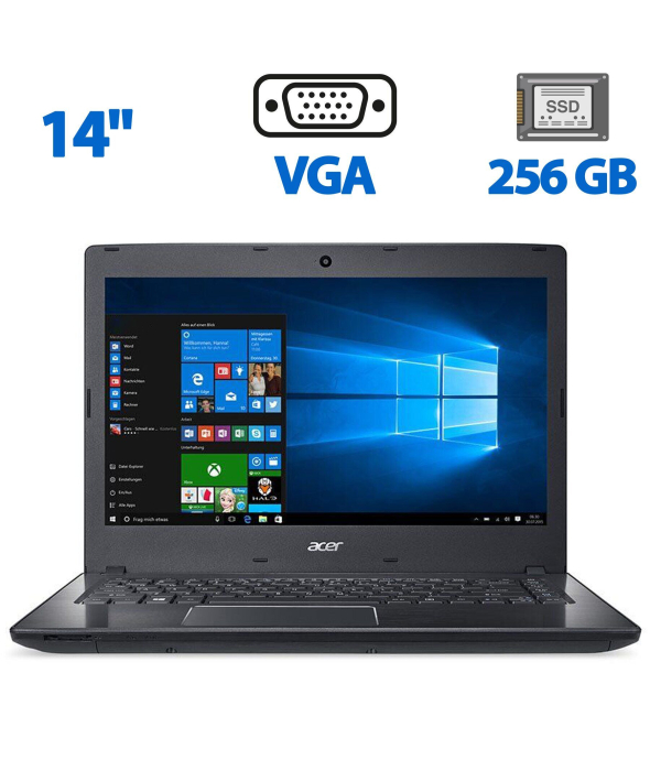 Ноутбук Б-класс Acer TravelMate P249-M / 14&quot; (1366x768) TN / Intel Core i3-6100U (2 (4) ядра по 2.3 GHz) / 4 GB DDR4 / 256 GB SSD M.2 / Intel HD Graphics 520 / WebCam / VGA - 1