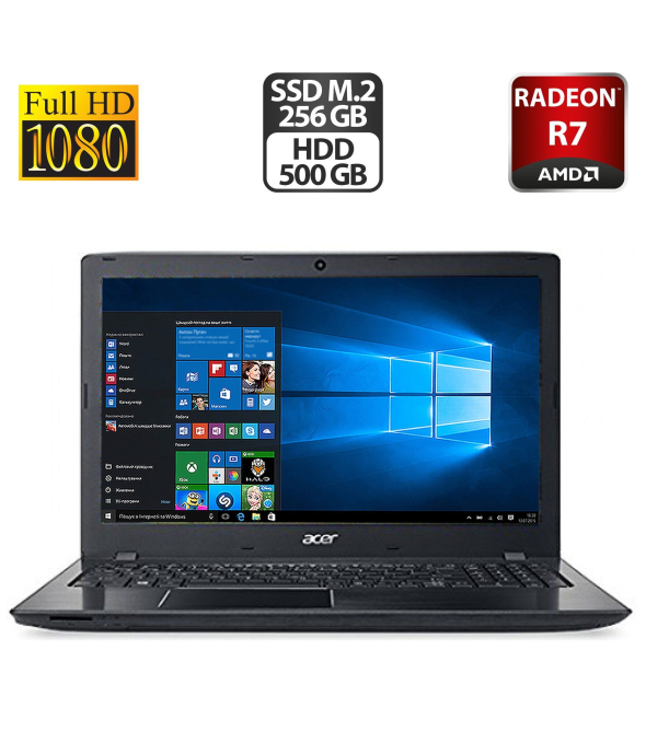 Ноутбук Б-класс Acer Aspire E5-553 / 15.6&quot; (1920x1080) TN / AMD FX-9800P (4 ядра 2.7 - 3.6 GHz) / 16 GB DDR4 / 256 GB SSD M.2 + 500 GB HDD / AMD Radeon R7 M340, 2 GB GDDR3, 64-bit / WebCam / HDMI - 1
