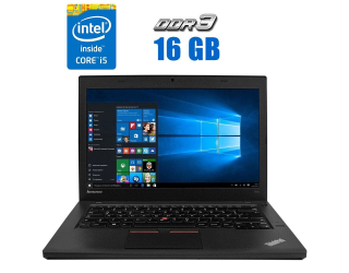БУ Ультрабук Б-класс Lenovo ThinkPad T460 / 14&quot; (1920x1080) IPS / Intel Core i5-6300U (2 (4) ядра по 2.4 - 3.0 GHz) / 16 GB DDR3 / 480 GB SSD / Intel HD Graphics 520 / WebCam / Два АКБ из Европы в Днепре