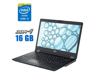 БУ Ноутбук Fujitsu Lifebook U7410 / 14&quot; (1920x1080) IPS / Intel Core i5-10210U (4 (8) ядра по 1.6 - 4.2 GHz) / 16 GB DDR4 / 480 GB SSD / Intel UHD Graphics / WebCam  из Европы в Днепре