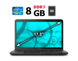 БУ Ноутбук Toshiba Satellite C870 / 17.3&quot; (1600x900) TN / Intel Core i3-2310M (2 (4) ядра по 2.1 GHz) / 8 GB DDR3 / 256 GB SSD / Intel HD Graphics 3000 / WebCam из Европы в Дніпрі