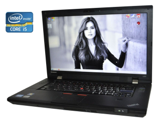 БУ Ноутбук A-класс Lenovo ThinkPad L520 / 15.6&quot; (1366x768) TN / Intel Core i5-2410M (2 (4) ядра по 2.3 - 2.9 GHz) / 4 GB DDR3 / 128 GB SSD / Intel HD Graphics 3000 / WebCam / DVD-RW / Win 10 Pro из Европы в Днепре