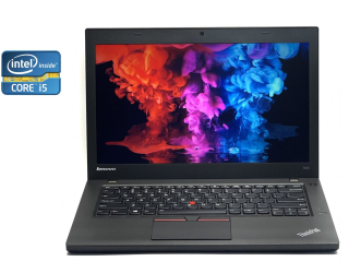 БУ Ноутбук А- класс Lenovo ThinkPad T450 / 14&quot; (1600x900) TN / Intel Core i5-5300U (2 (4) ядра по 2.3 - 2.9 GHz) / 8 GB DDR3 / 128 GB SSD / Intel HD Graphics 5500 / WebCam / Два АКБ из Европы