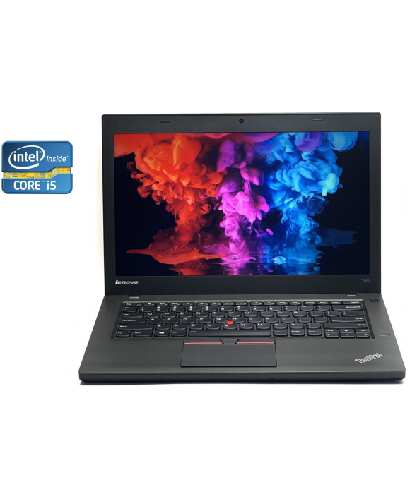 Ноутбук А- класс Lenovo ThinkPad T450 / 14&quot; (1600x900) TN / Intel Core i5-5300U (2 (4) ядра по 2.3 - 2.9 GHz) / 8 GB DDR3 / 128 GB SSD / Intel HD Graphics 5500 / WebCam / Два АКБ - 1