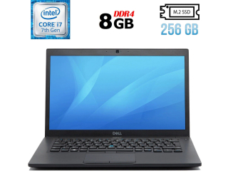 БУ Ноутбук Б-класс Dell Latitude 7490 / 14&quot; (1366x768) TN / Intel Core i7-7600U (2 (4) ядра по 2.8 - 3.9 GHz) / 8 GB DDR4 / 256 GB SSD M.2 / Intel HD Graphics 620 / WebCam / USB 3.1 / HDMI / Windows 10 лицензия из Европы в Днепре