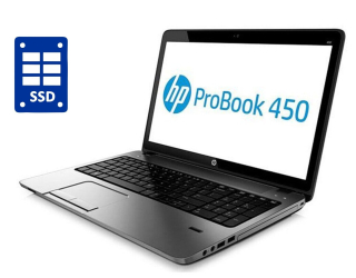 БУ Ноутбук А-класс HP ProBook 450 G2 / 15.6&quot; (1366x768) TN / Intel Core i3-4030U (2 (4) ядра по 1.9 GHz) / 4 GB DDR3 / 128 GB SSD / Intel HD Graphics 4400 / WebCam / DVD-RW / Win 10 Pro из Европы в Дніпрі