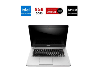 БУ Игровой ноутбук Б-класс Lenovo IdeaPad U410 / 15.6&quot; (1366x768) TN / Intel Core i5-4200M (2 (4) ядра по 2.5 - 3.1 GHz) / 8 GB DDR3 / 240 GB SSD / AMD Radeon R5 M230, 2 GB DDR3, 64-bit / WebCam из Европы в Днепре