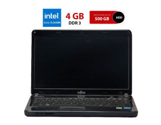 БУ Ноутбук Б-класс Fujitsu LifeBook LH531 / 14&quot; (1366x768) TN / Intel Core i5-2430M (2 (4) ядра по 2.4 - 3.0 GHz) / 4 GB DDR3 / 500 GB HDD / Intel HD Graphics 3000 / WebCam / Без батареи из Европы в Дніпрі